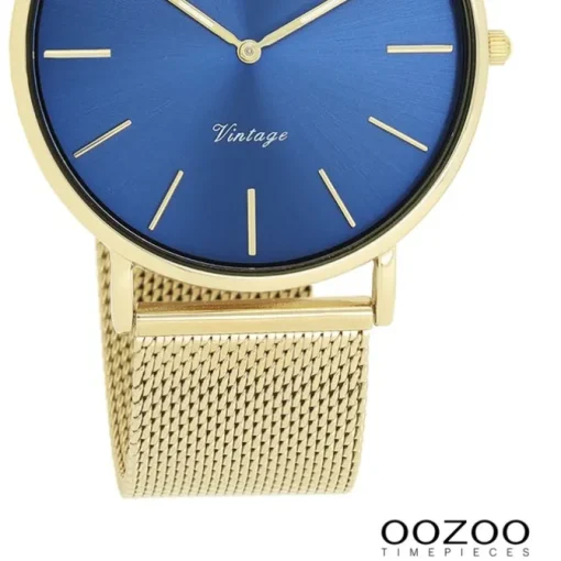 Oozoo Damen Armbanduhr Vintage Series Analog Metall Mesh gold UOC20290