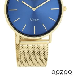 Oozoo Damen Armbanduhr Vintage Series Analog Metall Mesh gold UOC20291