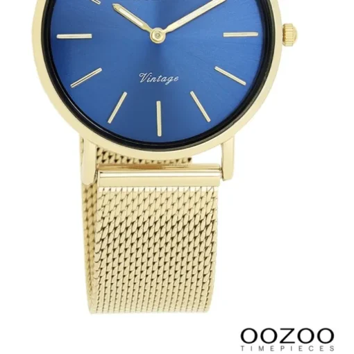 Oozoo Damen Armbanduhr Vintage Series Analog Metall Mesh gold UOC20292