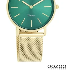 Oozoo Damen Armbanduhr Vintage Series Analog Metall Mesh gold UOC20296