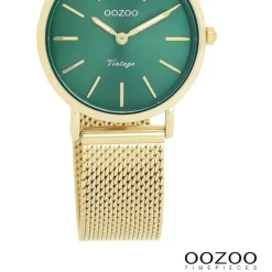 Oozoo Damen Armbanduhr Vintage Series Analog Metall Mesh gold UOC20297