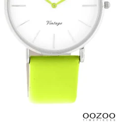 Oozoo Damen Armbanduhr Vintage Series Analog Leder hellgrün UOC20281