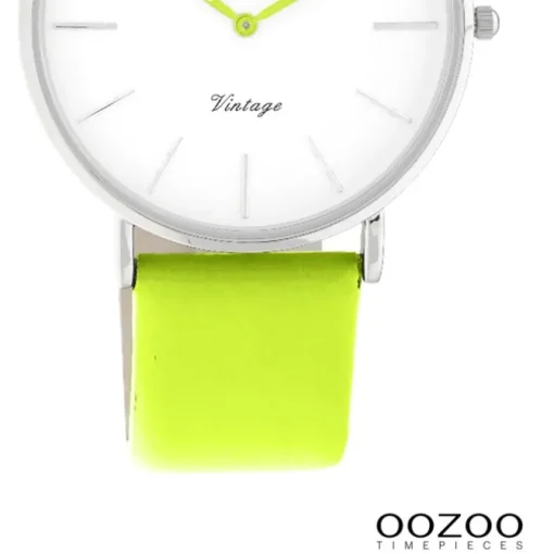 Oozoo Damen Armbanduhr Vintage Series Analog Leder hellgrün UOC20281