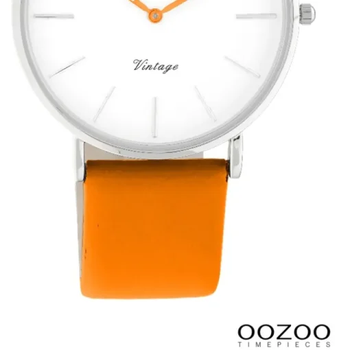 Oozoo Damen Armbanduhr Vintage Series Analog Leder orange UOC20283