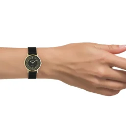 Oozoo Damen Armbanduhr Vintage Series Analog Metall Mesh schwarz UOC20189