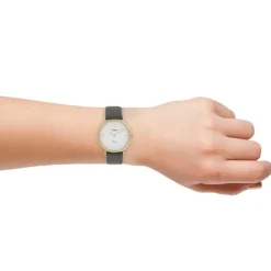 Oozoo Damen Armbanduhr Vintage Analog Leder grau UOC20088