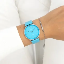Oozoo Damen Armbanduhr Vintage Analog Leder blau UOC20322
