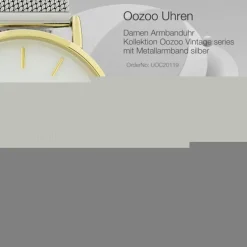 Oozoo Damen Armbanduhr Vintage Series Analog Metall silber UOC20119