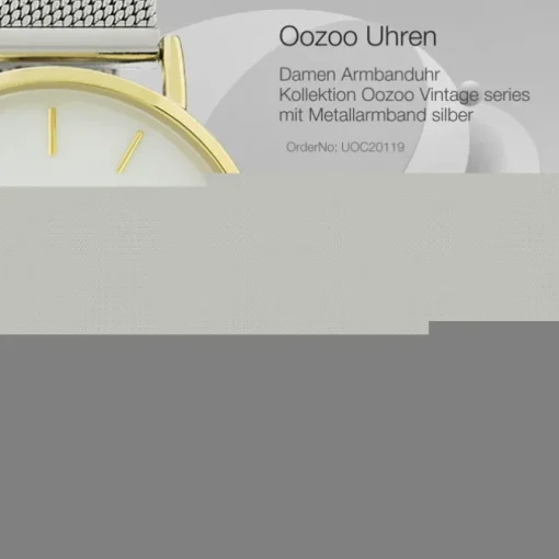 Oozoo Damen Armbanduhr Vintage Series Analog Metall silber UOC20119