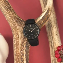 Oozoo Damen Armbanduhr Vintage Series Analog Silikon schwarz UOC20174