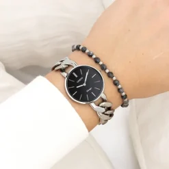 Oozoo Damen Armbanduhr Vintage Series Analog Metall silber UOC20356