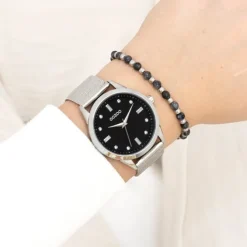 Oozoo Damen Armbanduhr Vintage Series Analog Metall silber UOC11356
