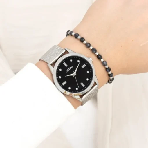 Oozoo Damen Armbanduhr Vintage Series Analog Metall silber UOC11356