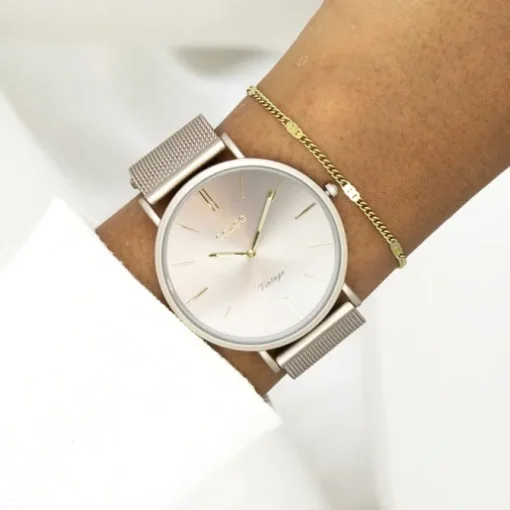 Oozoo Damen Armbanduhr Vintage Series Analog Metall braun UOC20336