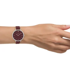 Oozoo Damen Armbanduhr Vintage Series Analog Leder rot UOC9807A
