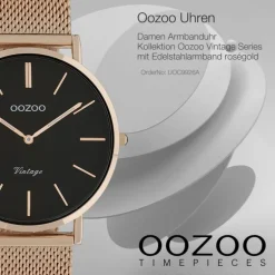 Oozoo Damen Armbanduhr Vintage Series C9926A Analog Edelstahl roségold UOC9926A