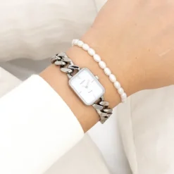 Oozoo Damen Armbanduhr Vintage Series Analog Metall silber UOC20360