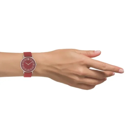Oozoo Damen Armbanduhr Vintage C20129 Analog Leder rot UOC20129