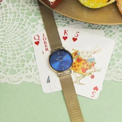 Oozoo Damen Armbanduhr Vintage Series Analog Metall Mesh gold UOC20291