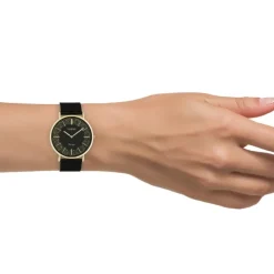 Oozoo Damen Armbanduhr Vintage Series Analog Metall Mesh schwarz UOC20188
