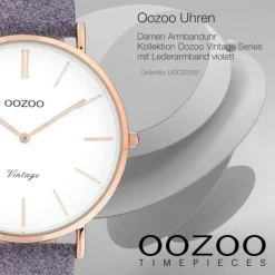 Oozoo Damen Armbanduhr Vintage C20152 Analog Leder violette UOC20152