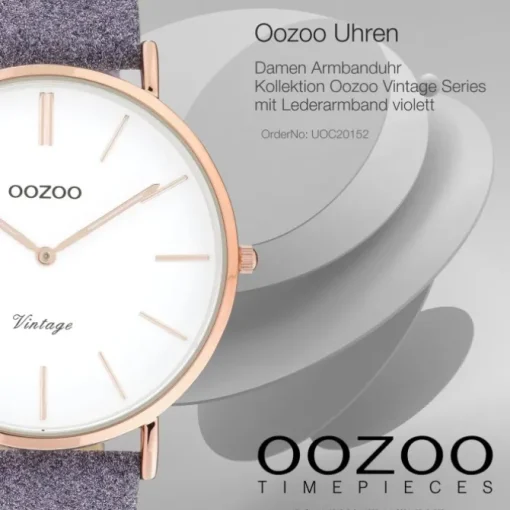 Oozoo Damen Armbanduhr Vintage C20152 Analog Leder violette UOC20152