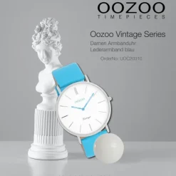 Oozoo Damen Armbanduhr Vintage Analog Leder blau UOC20310