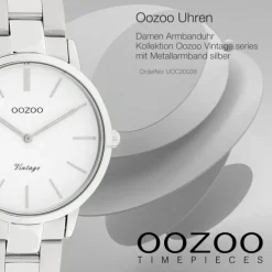 Oozoo Damen Armbanduhr Vintage Series Analog Metall silber UOC20038