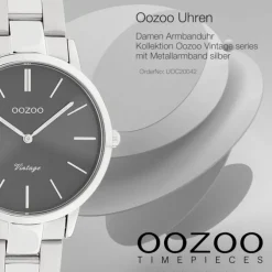 Oozoo Damen Armbanduhr Vintage Series Analog Metall silber UOC20042