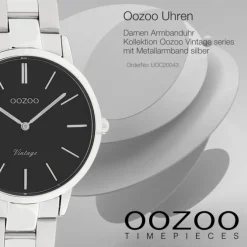 Oozoo Damen Armbanduhr Vintage Series Analog Metall silber UOC20043