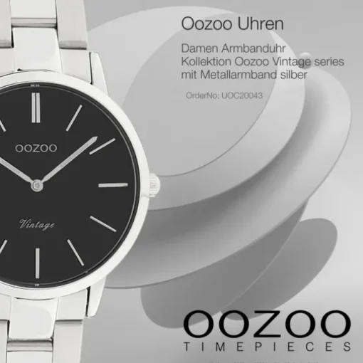 Oozoo Damen Armbanduhr Vintage Series Analog Metall silber UOC20043