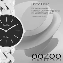 Oozoo Damen Armbanduhr Vintage Series Analog Metall silber UOC20356