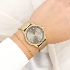 Oozoo Damen Armbanduhr Vintage Series Analog Metall gold UOC11357