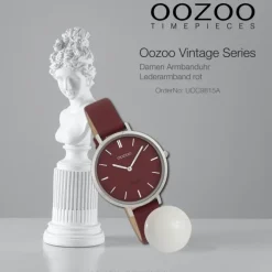 Oozoo Damen Armbanduhr Vintage Series Analog Leder rot UOC9815A