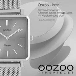 Oozoo Damen Armbanduhr Vintage Series Analog Metall silber UOC9842A