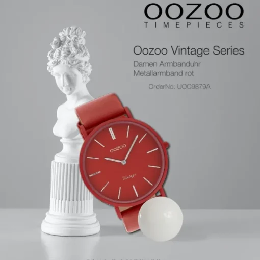 Oozoo Damen Armbanduhr Vintage Series Analog Metall rot UOC9879A