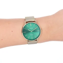 Oozoo Damen Armbanduhr Vintage Series Analog Metall Mesh gold UOC20294