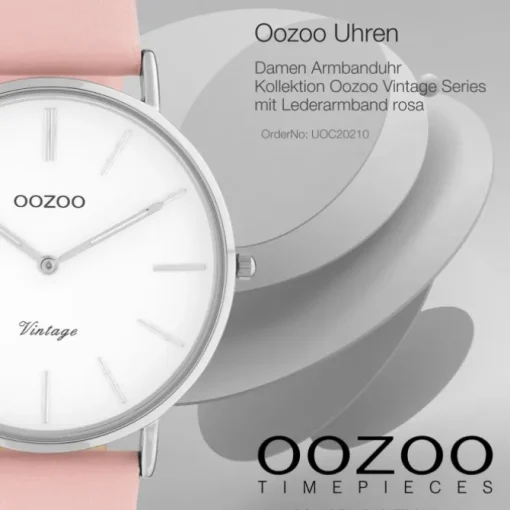 Oozoo Damen Armbanduhr Vintage C20210 Analog Leder rosa UOC20210