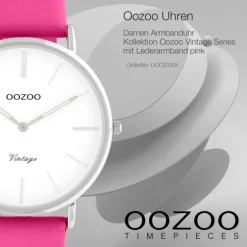 Oozoo Damen Armbanduhr Vintage Series C20304 Analog Leder pink UOC20304