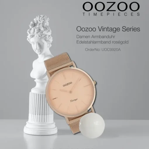 Oozoo Damen Armbanduhr Vintage Series C9920A Analog Edelstahl roségold UOC9920A