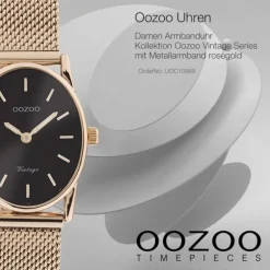 Oozoo Damen Armbanduhr Vintage Series C10968 Analog Metall Mesh rosé UOC10968