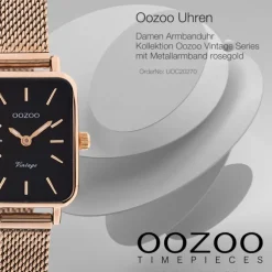 Oozoo Damen Armbanduhr Vintage Series Analog Metall Mesh rosegold UOC20270