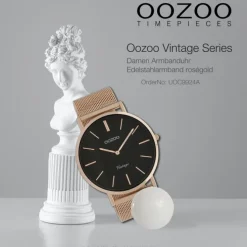 Oozoo Damen Armbanduhr Vintage Series C9924A Analog Edelstahl roségold UOC9924A
