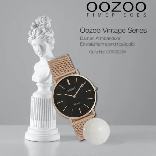 Oozoo Damen Armbanduhr Vintage Series C9926A Analog Edelstahl roségold UOC9926A