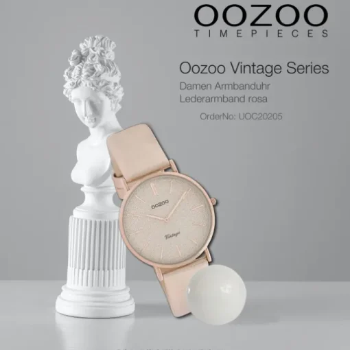 Oozoo Damen Armbanduhr Vintage Series C20205 Analog Leder rosa UOC20205