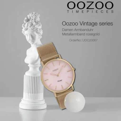 Oozoo Damen Armbanduhr Vintage Series Analog Metall rosegold UOC20067
