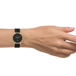 Oozoo Damen Armbanduhr Vintage Series Analog Metall schwarz UOC20059