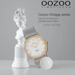 Oozoo Damen Armbanduhr Vintage Series Analog Metall silber UOC20068