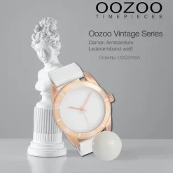 Oozoo Damen Armbanduhr Vintage Series Analog Leder weiß UOC5740A