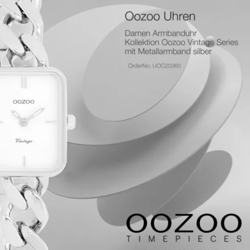 Oozoo Damen Armbanduhr Vintage Series Analog Metall silber UOC20360